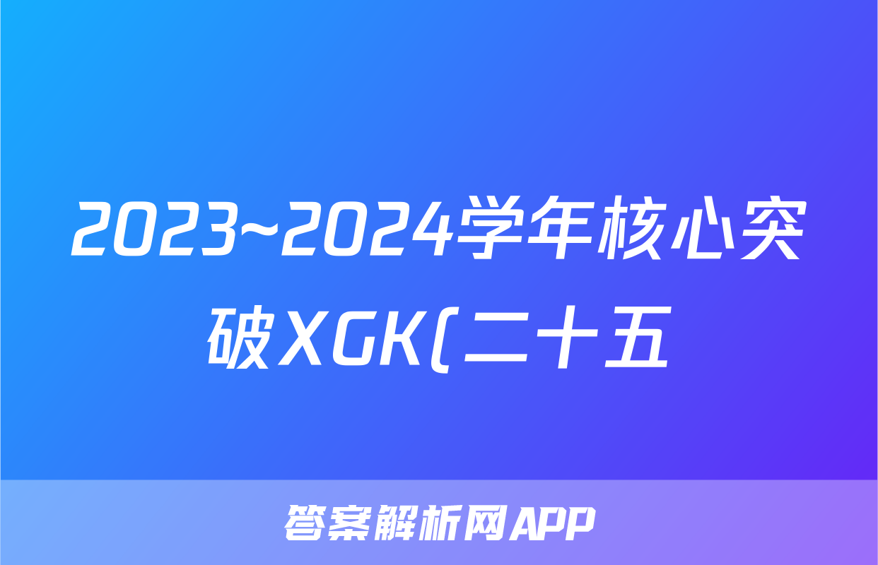 2023~2024学年核心突破XGK(二十五)25语文答案