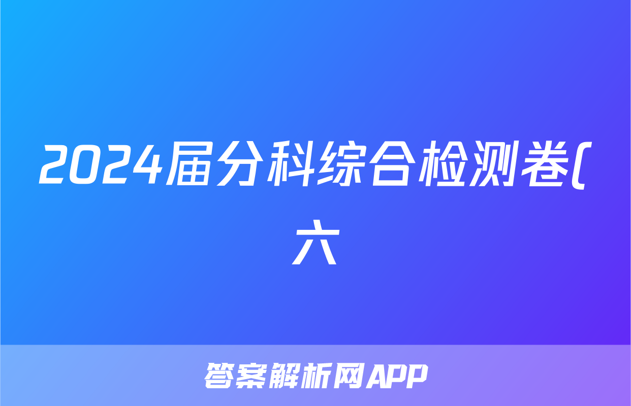 2024届分科综合检测卷(六)政治.