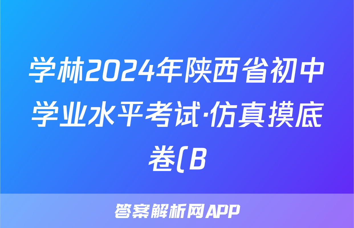 学林2024年陕西省初中学业水平考试·仿真摸底卷(B)理数答案